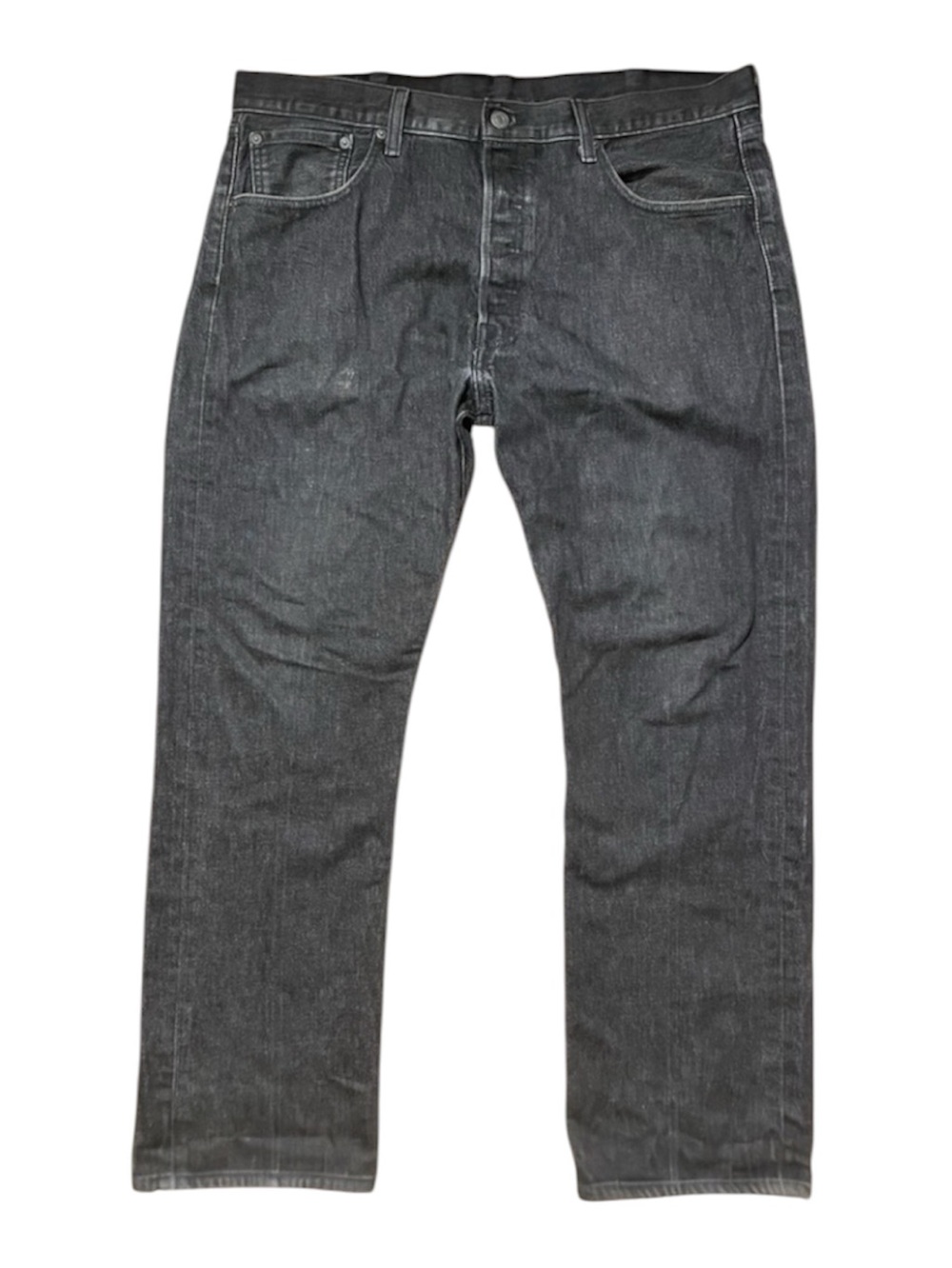 Levi’s 501 Black Jeans W38 L30 Straight Leg Button Fly Vintage Fade-Workwear